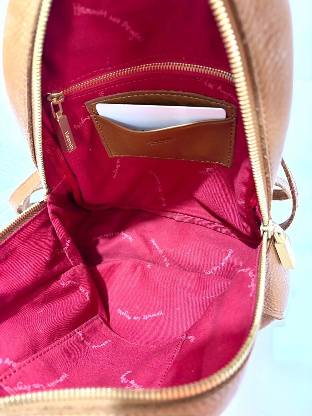 Hammitt Shane Mini/Small Backpack In Arches/Caramel/Brushed Gold Hardware - Picture 7 of 8